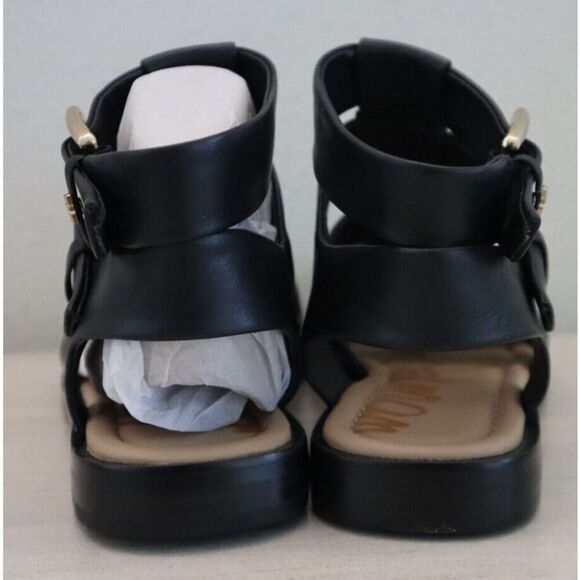 Free People x Sam Edelman Womens Sz 6M Black Leather Dawn Fisherman Sandals - Picture 3 of 13